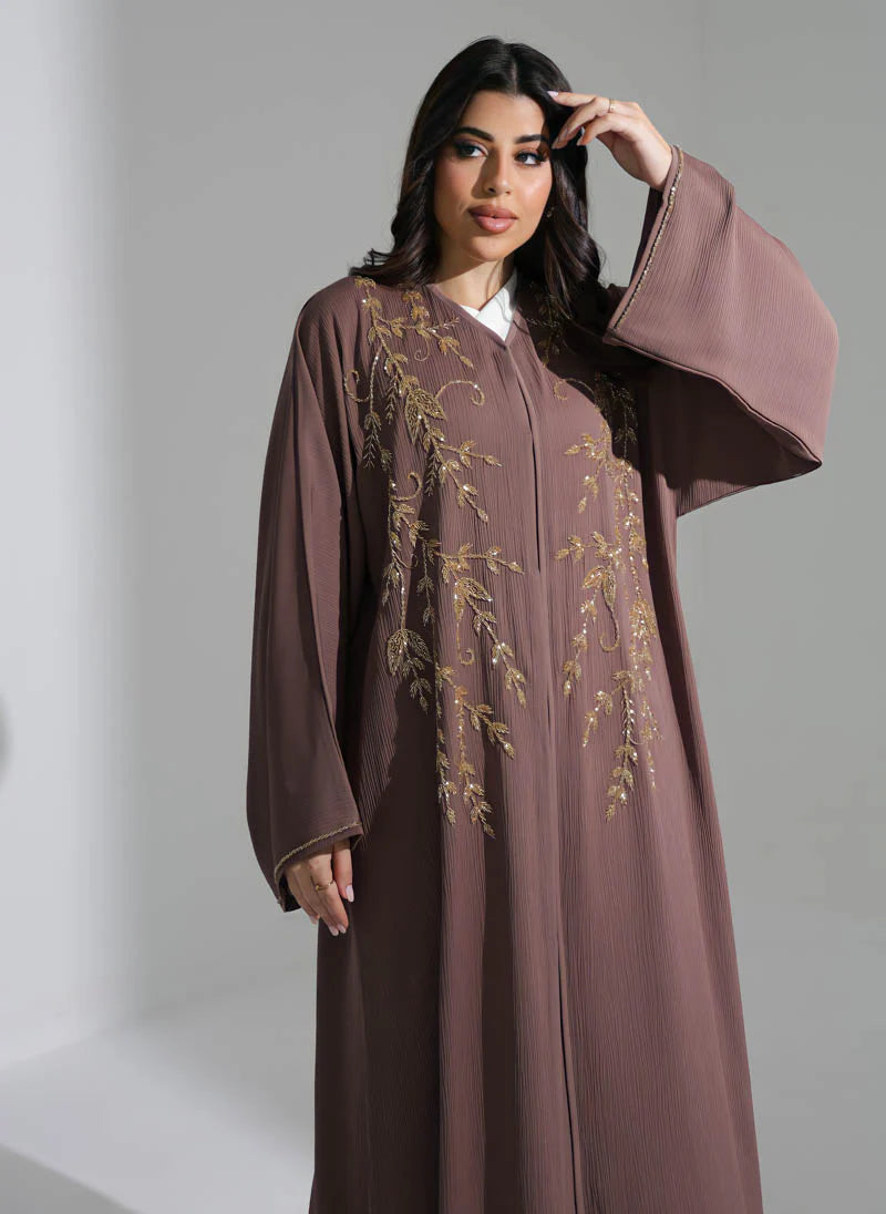 Brown Abaya with Embellishments